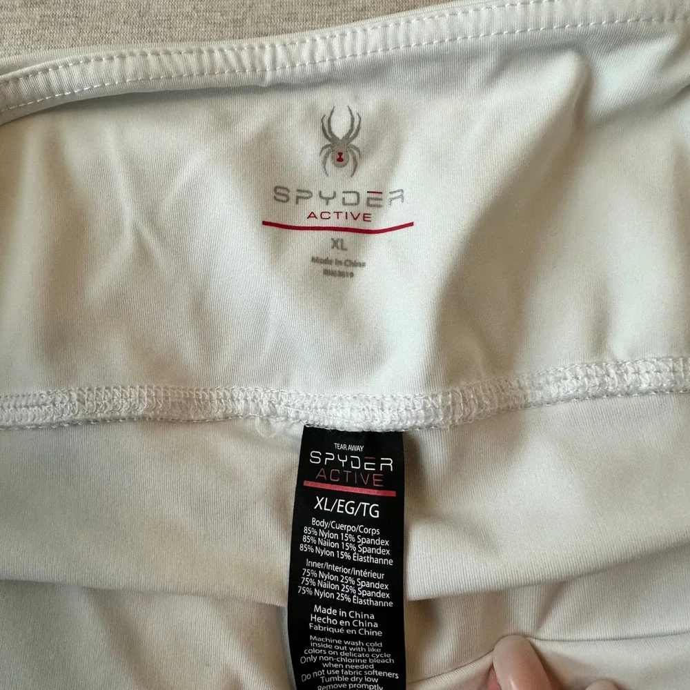 Spyder Active Womens XL White Athletic Running Workout Shorts Wide Waistband‎ - Picture 4 of 6